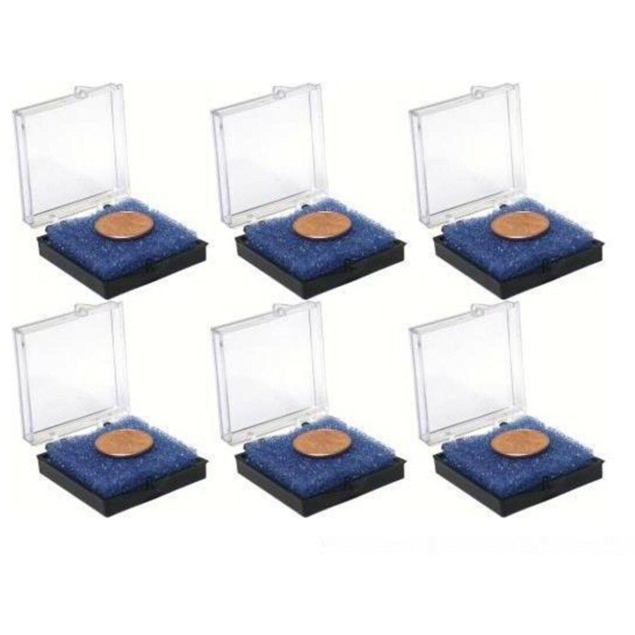 Plastic Clear lid Container W/ Foam Jewelry Coins Beads Gems Display Case Pack of 6